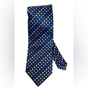 COLORS By ALEXANDER JULIAN Necktie Blue Geometric Pattern  Neck Tie